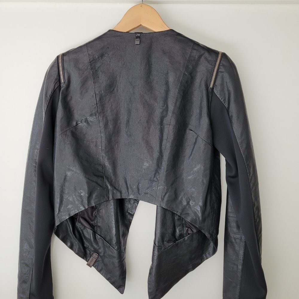 Rudsak short black leather jacket size small - Picture 2 of 7